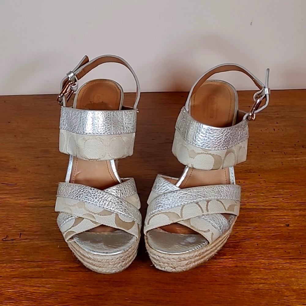 Coach signature wedge sandals